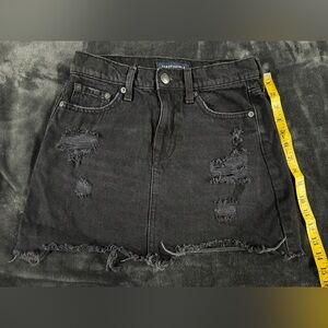 Aeropostale Black High-Rise Distressed Denim Shorts